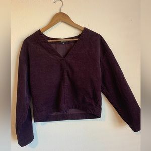 NWOT Madewell Maroon Corduroy Casual Blouse SM